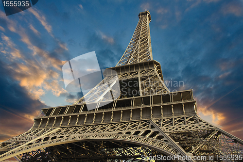 Image of Eiffel Tower at Sunset in Paris, France