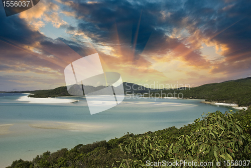 Image of Sky and Colors of Whitehaven Beach, Australia