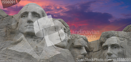 Image of Sunset Colors over Mount Rushmore