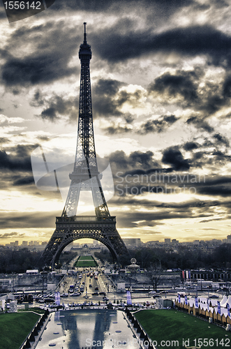 Image of Colors of Eiffel Tower in Winter