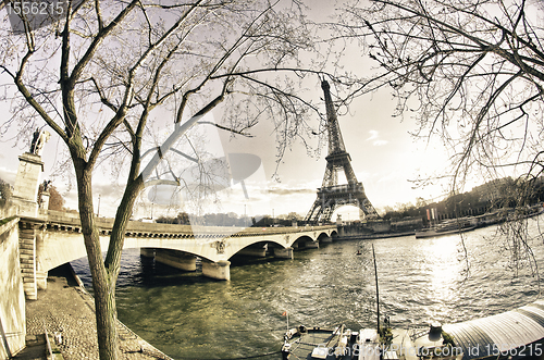 Image of Eiffel Tower in a Sunny Winter Morning
