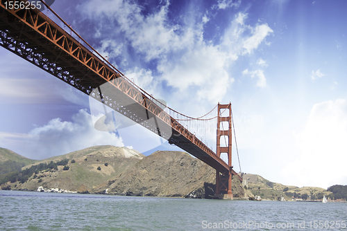 Image of Clouds over Golden Gate Bridge in San Francisco