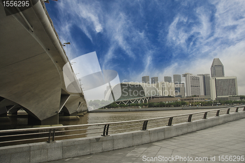 Image of Bridge and Buildings in Singapore