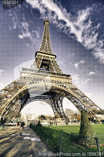 Image of Colors of Eiffel Tower in Winter