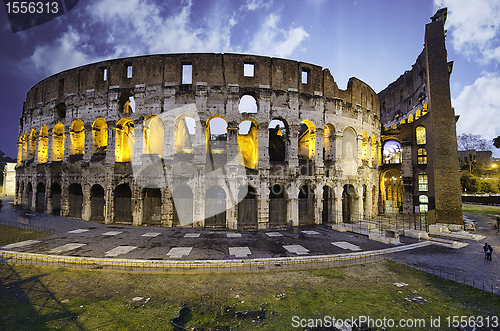 Image of Colors of Colosseum at Sunset in Rome