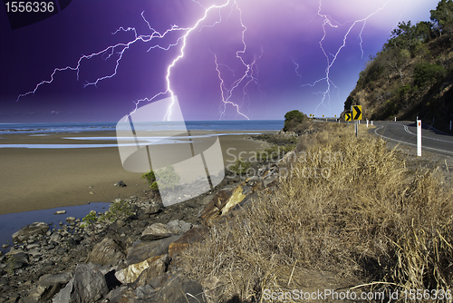 Image of Storm on Road along the Coast of Queensland