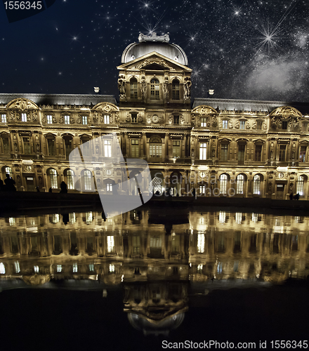 Image of Stars and Reflection, The Louvre in Paris