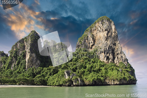 Image of Sky Colors over a Thai Island in Krabi Region