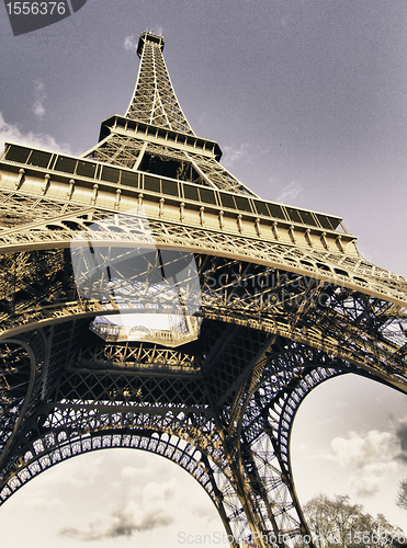 Image of Colors of Eiffel Tower in Winter
