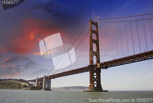 Image of Dramatic Sky over Golden Gate Bridge