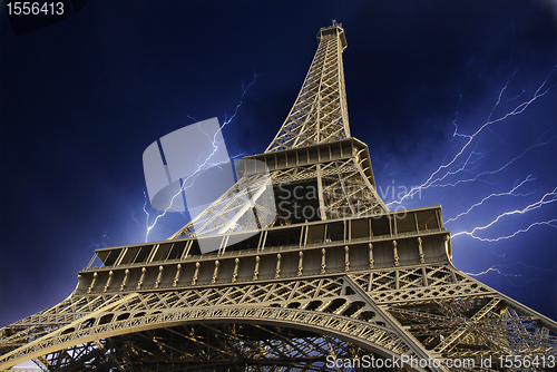 Image of Storm over Eiffel Tower in Paris