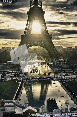 Image of Colors of Sky over Eiffel Tower, Paris