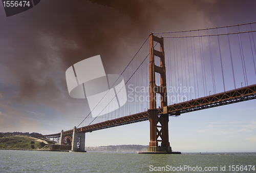 Image of Dramatic Sky over Golden Gate Bridge