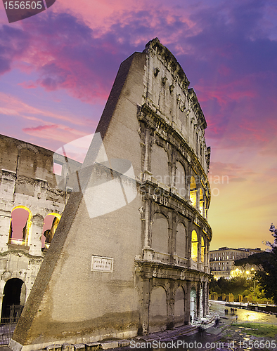 Image of Colors of Colosseum at Sunset in Rome