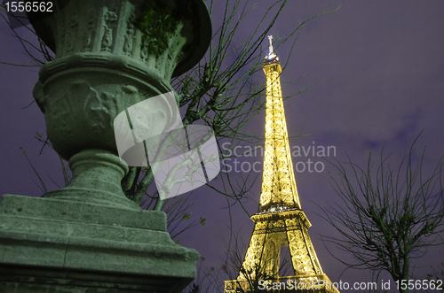 Image of Starry Night over Paris in Winter