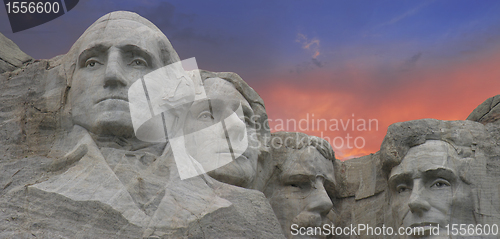 Image of Sunset Colors over Mount Rushmore