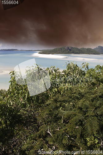 Image of Stormy Sky over Whitehaven Beach, Australia