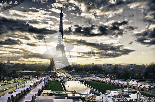 Image of Eiffel Tower in a Sunny Winter Morning