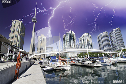 Image of Downtown View of Toronto from the Pier