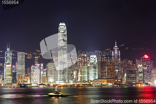 Image of Hong Kong harbor at night
