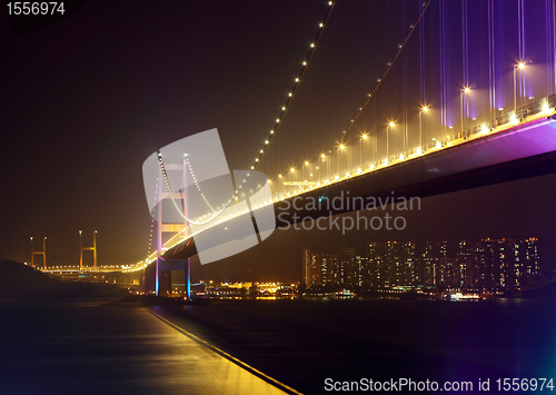 Image of Tsing Ma Bridge at night