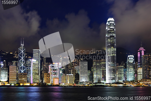 Image of Hong Kong harbor view at night