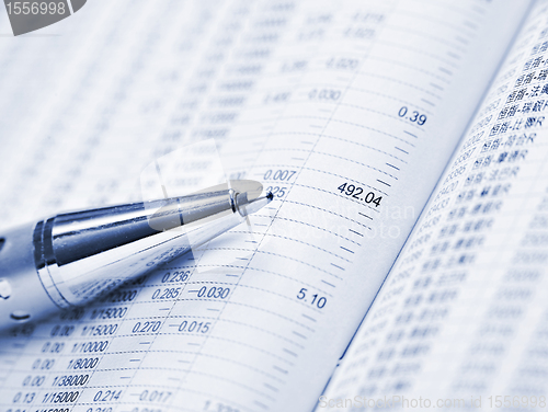 Image of financial chart in blue