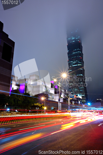 Image of Taipei commercial district at night