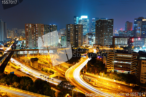 Image of Hong Kong downtown at night