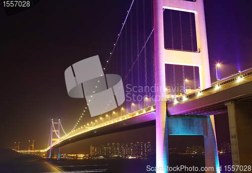 Image of Tsing Ma Bridge at night