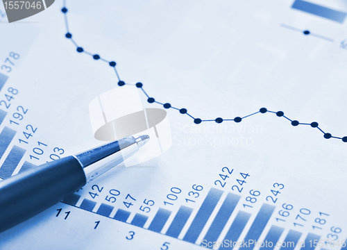 Image of financial chart in blue