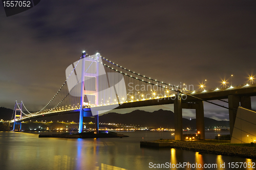 Image of Tsing Ma Bridge at night