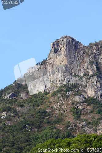 Image of Lion Rock, lion like mountain in Hong Kong, one of the symbol of