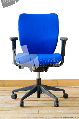 Image of modern blue office chair