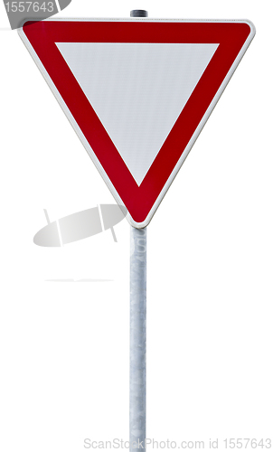 Image of german give way sign with clipping path