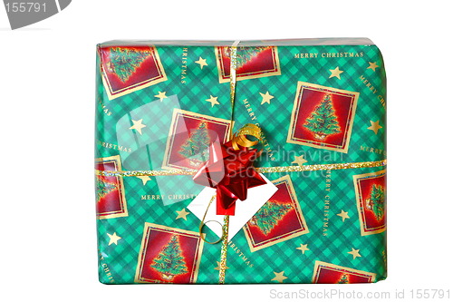 Image of green wrapped present