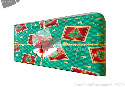 Image of green wrapped present