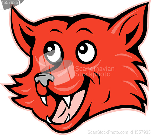 Image of red fox head grinning smiling