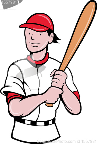 Image of baseball player batting cartoon