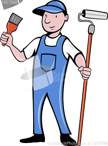 Image of House painter with paint roller