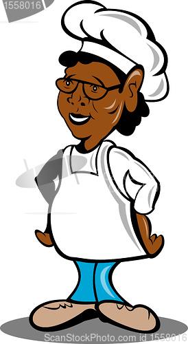 Image of african american chef cook or baker 