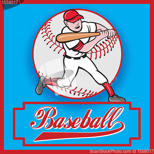 Image of baseball player batting cartoon