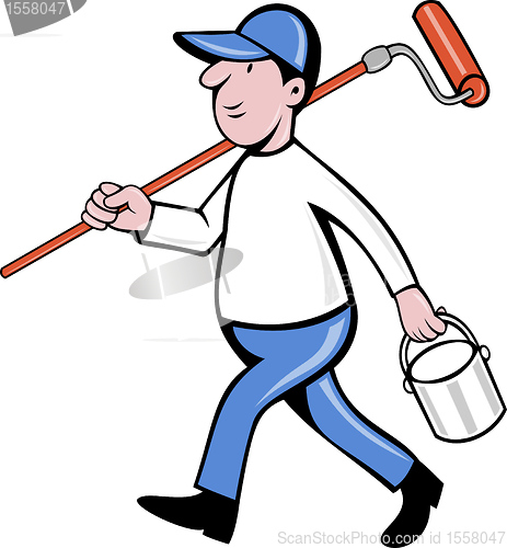 Image of House painter with paint roller