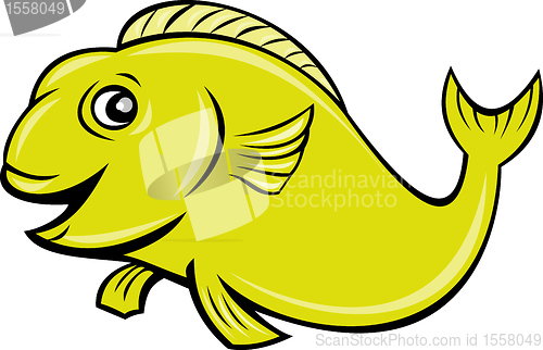 Image of happy cartoon fish isolated