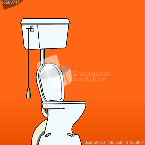 Image of Toilet Bowl on red background