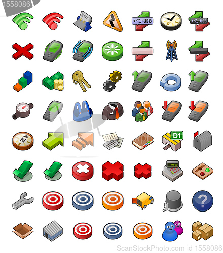 Image of Wireless and Delivery icon set