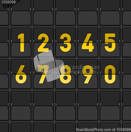 Image of Airport Dashboard with Flipping Numbers