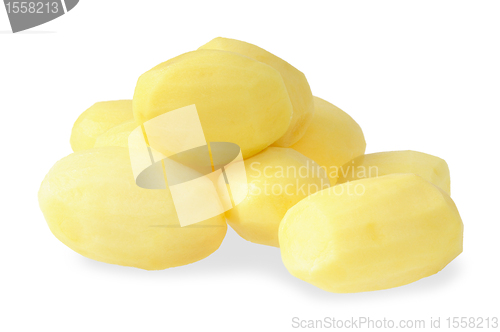 Image of Fresh peeled potatoes