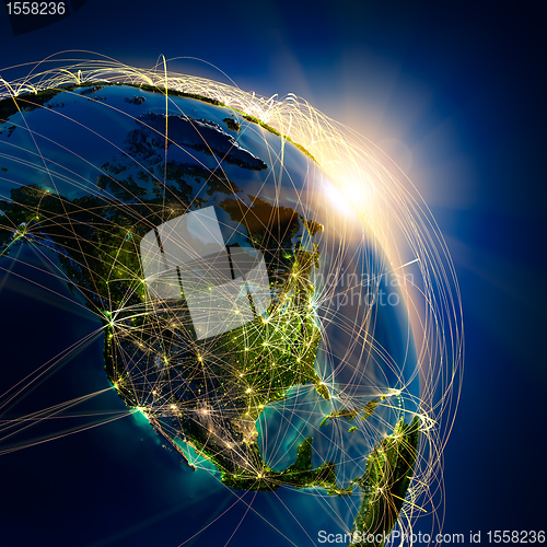 Image of Main air routes in North America