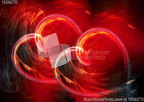 Image of Two burning hearts